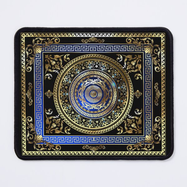 Item preview, Greek Key Meander Black Blue Gold Ornate Medallion  designed and sold by Yiorgos Designs.