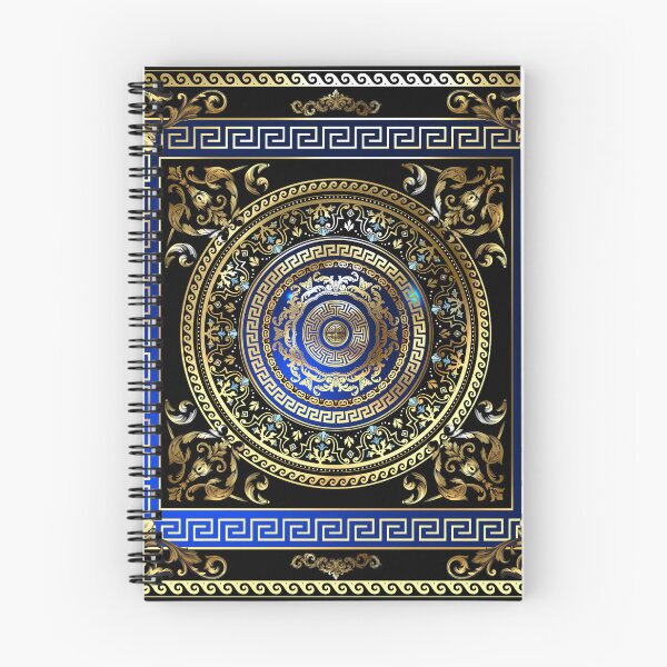 Item preview, Greek Key Meander Black Blue Gold Ornate Medallion  designed and sold by Yiorgos Designs.