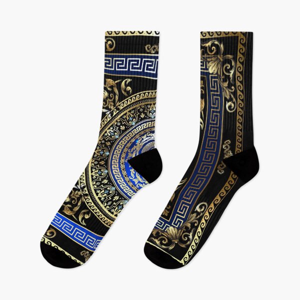 Item preview, Greek Key Meander Black Blue Gold Ornate Medallion  designed and sold by Yiorgos Designs.