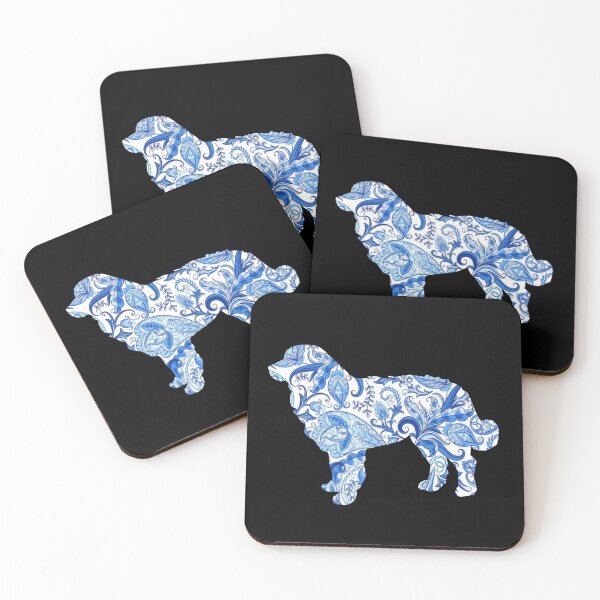 Item preview, Paisley blue Bernese Mountain Dog silhouette designed and sold by ODINDISA.