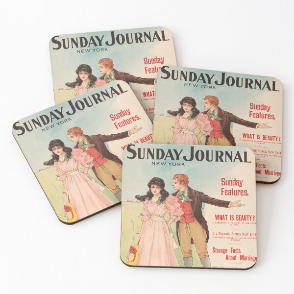 Item preview, SUNDAY JOURNAL NEW YORK Old American Magazine Cover Poster designed and sold by retroposters.