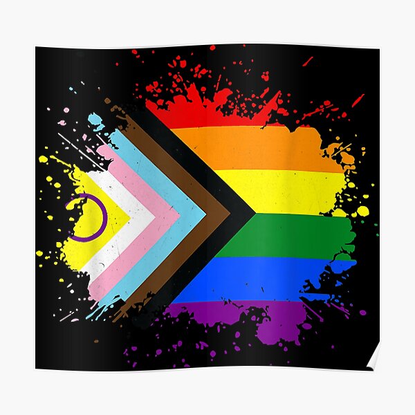 Lgbtq Pride Month Intersex Inclusive Progress Pride Flag Poster For