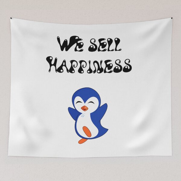 Item preview, Dancing penguin, we sell happiness, lets dance , dance and be happy, happiness needs dancing , blue penguin , funny penguin designed and sold by mustafatolba16.