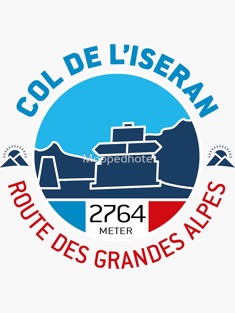 Thumbnail 3 of 3, Sticker, Col de l'Iseran | Route des Grandes Alpes | v2 designed and sold by Moppedhotel.