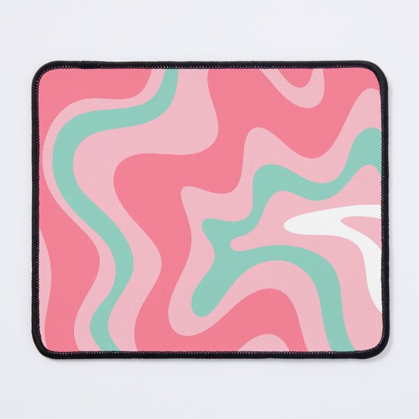 Item preview, Retro Liquid Swirl Abstract Pattern in 80s Pink Teal Mint White designed and sold by kierkegaard.