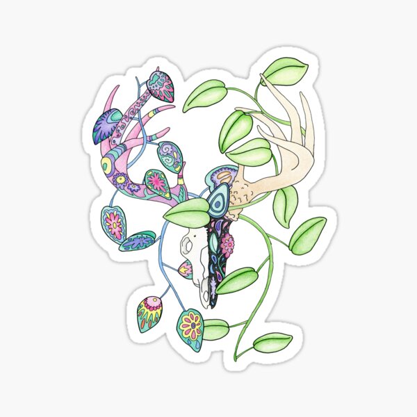 Deer Sugar Skull Day of the Dead Sticker