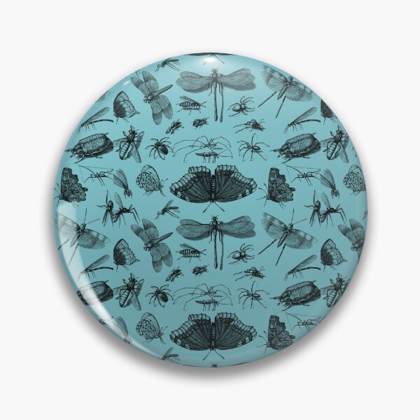 Item preview, The Retro Insect Moth Spider Dragonfly Poster, 80s and 90s Nostalgia Libelle Pattern designed and sold by DiensDesign.