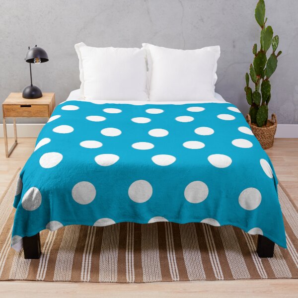 Item preview, Classic Polka Dot Pattern_White Vivid Blue Sky Blue Deep Blue Strong Blue Cyan Blue designed and sold by mimihuang creations.