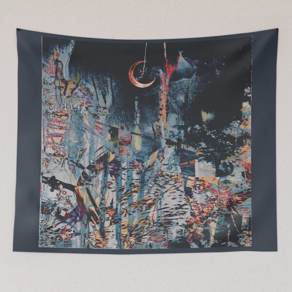 Item preview, Waning crescent over the ruined city designed and sold by AnnabellaRh.