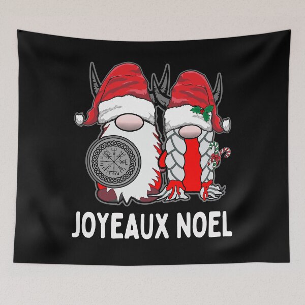 Item preview, Joyeux Noel French Merry Christmas Nordic Viking Gnomes designed and sold by funnytshirtemp.