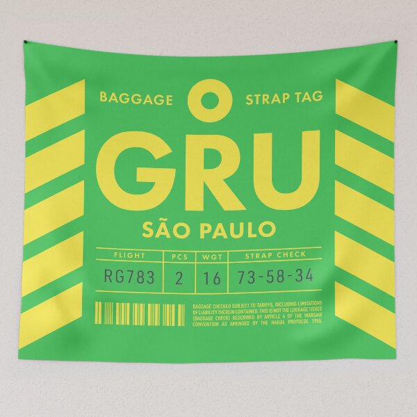 Aperçu de l'œuvre Luggage Tag D - GRU Sao Paulo Brazil créée et vendue par VoodooCircus.