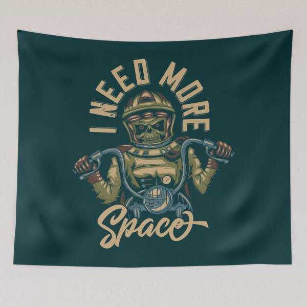 Item preview, I Need More Space Funny Cosmic Biker Retro Motorcycle Bikers Vintage Illustration   designed and sold by AnBlack1.