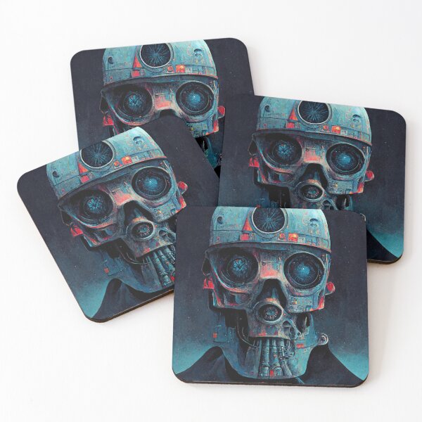 Item preview, Ancient cryogenic retro futuristic robotic skull droid designed and sold by inVinnieVeritas.