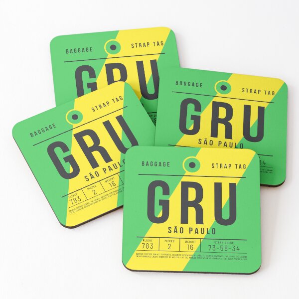 Artikelvorschau, Luggage Tag E - GRU Sao Paulo Brazil entworfen und verkauft von VoodooCircus.