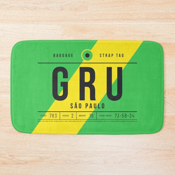 Aperçu de l'œuvre Luggage Tag E - GRU Sao Paulo Brazil créée et vendue par VoodooCircus.
