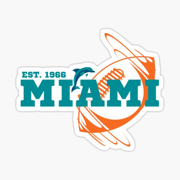 1966 First ever Miami Dolphins Logo Retro Vintage Sticker Decal Car NFL  football