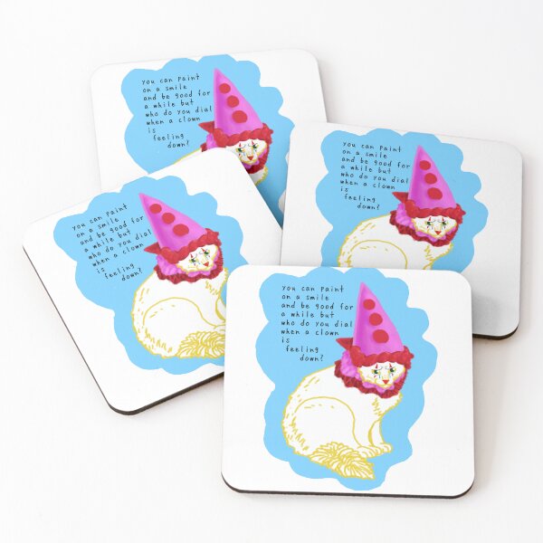 Item preview, Sad Clown Cat Blue BG designed and sold by CatnipCreations.