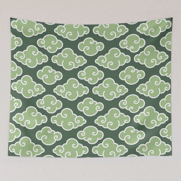 Item preview, Traditional Oriental Clouds - Chinese and Japanese Clouds Pattern in Green designed and sold by Ayoub14.