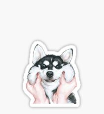 Smiley Husky Sticker
