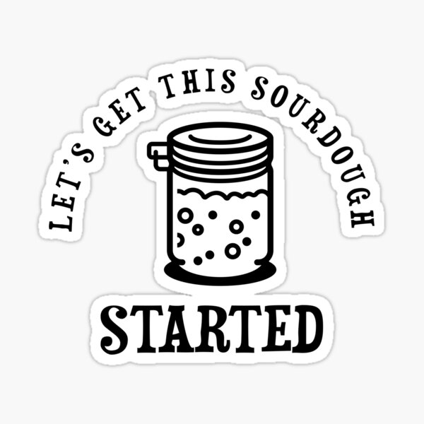 Vista previa del artículo con la obra «iniciador de pan de masa fermentada, pan crujiente, diseño temático de pan artesanal en una camiseta negra, pegatina y delantal.», diseñado y vendido por smichaeliv.