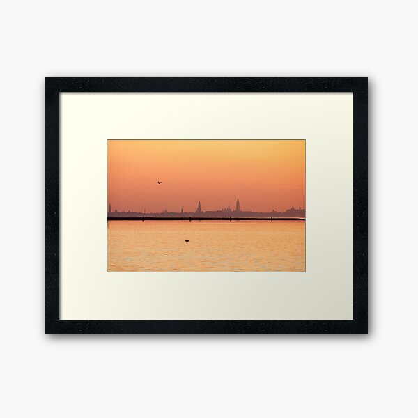 Sunset in the lagoon Framed Art Print