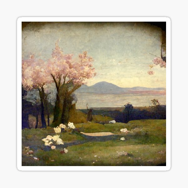 Kirschblüten ruhen am Feld Sticker