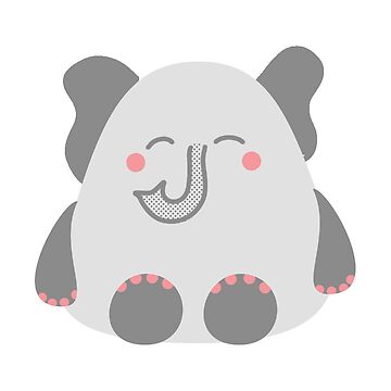 Artwork thumbnail, Cute Kawaii Elephant by LeopardyNonsense