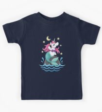 Netter Mädchen-Einhorn-Meerjungfrau-Cartoon Kinder T-Shirt