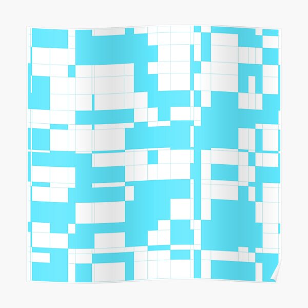 "Neon Blue Crossword Puzzle Beautiful Interior Design" Poster for Sale by infinitehue5