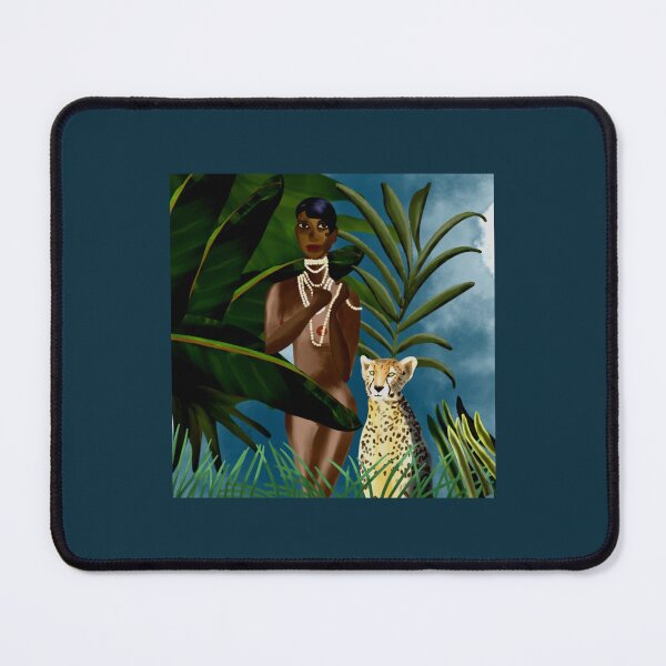 Item preview, Original illustration Skiair Joséphine Baker in the jungle with her cheetah dressed in a pearl neckl designed and sold by ElmerHenry911.