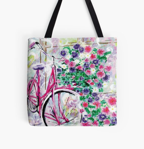 Bicycle with flowers All Over Print Tote Bag
