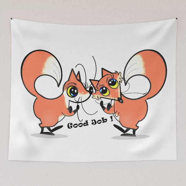 Item preview, Good job - two cute foxes  designed and sold by Shirley cute art .