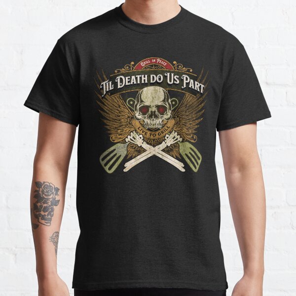 Grill in Peace - Live to Grill - Gold Wings - Skull & Crossed Bones Classic T-Shirt