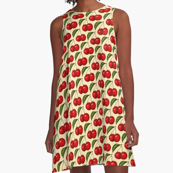 Cherry Pattern A-Line Dress