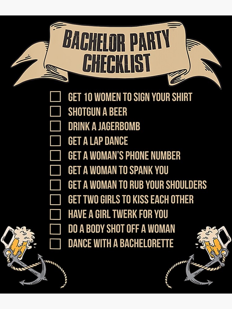 bachelor-party-checklist-poster-for-sale-by-greatblackboard-redbubble