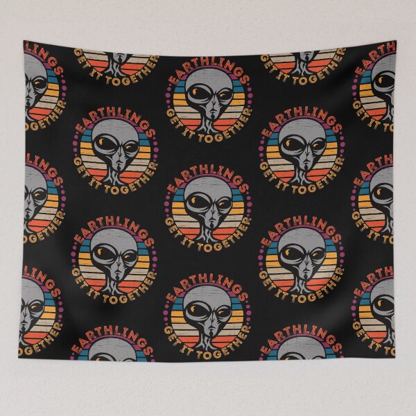 Item preview, Funny UFO Outer Space Aliens Earthlings Get It Together designed and sold by CharJens.