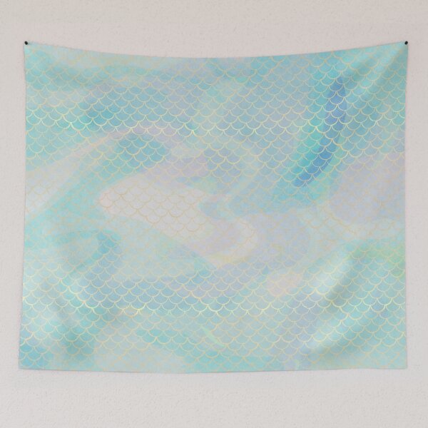 Item preview, Muted Abstract Blue Mermaid Scale Pattern designed and sold by Saanis.