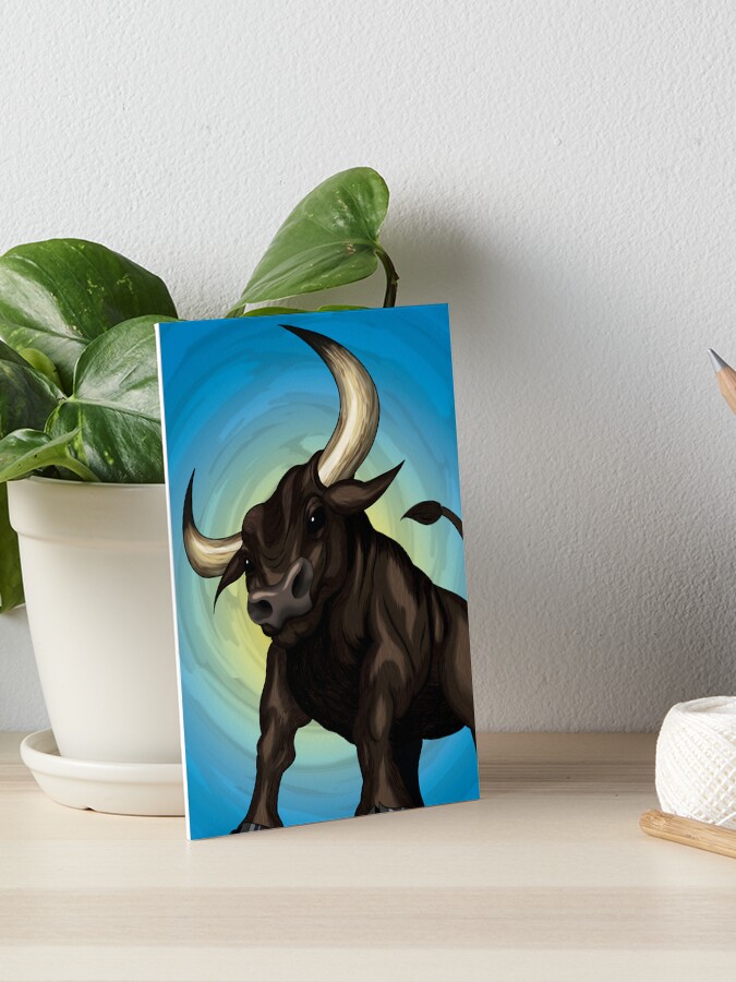 Thumbnail 1 of 2, Art Board Print, Taurus - The Bull, by Mustafa Kulle designed and sold by MustafaKulle.
