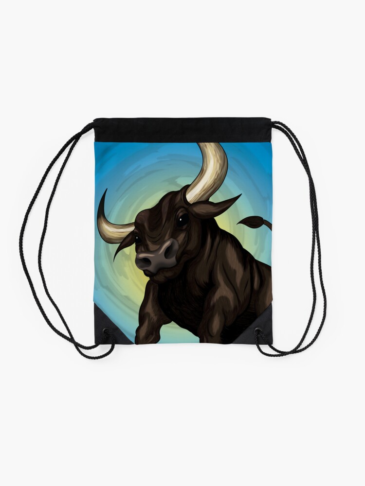 Thumbnail 2 of 3, Drawstring Bag, Taurus - The Bull, by Mustafa Kulle designed and sold by MustafaKulle.