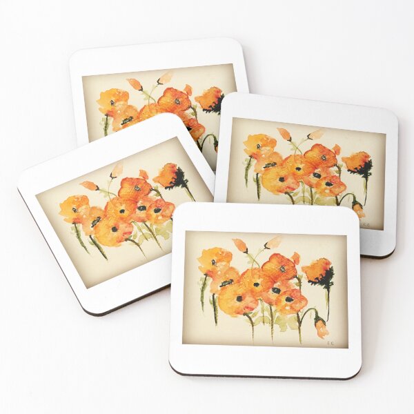 Item preview, Loose orange florals  designed and sold by watercolorsLiz.