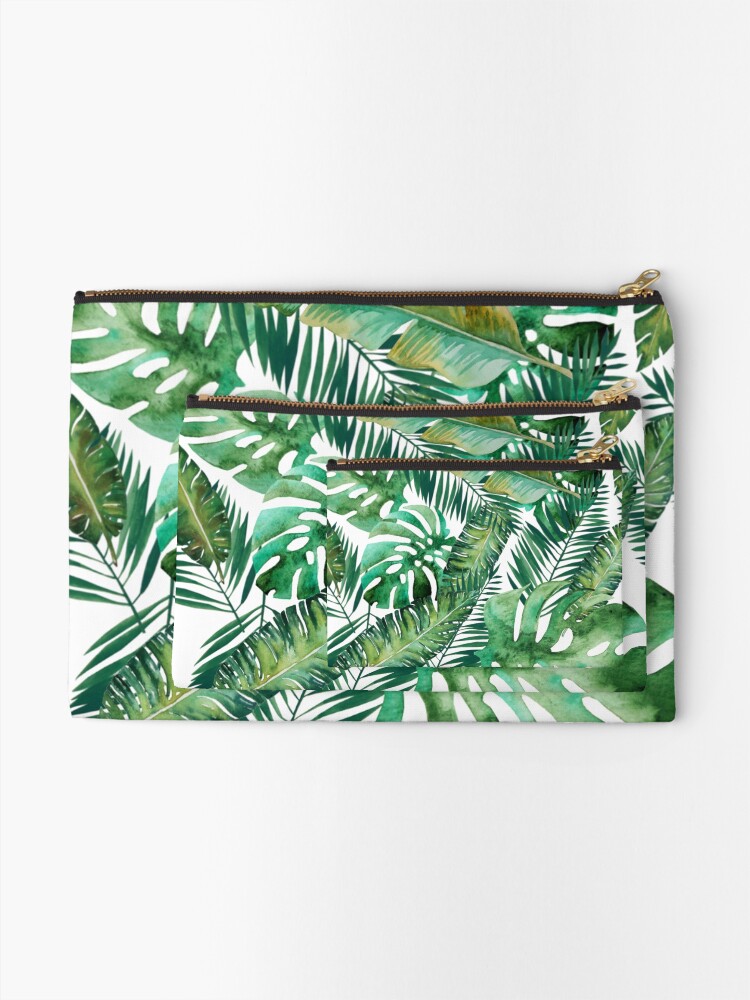 Alternate view of Monstera Banana Palm Leaf Zipper Pouch