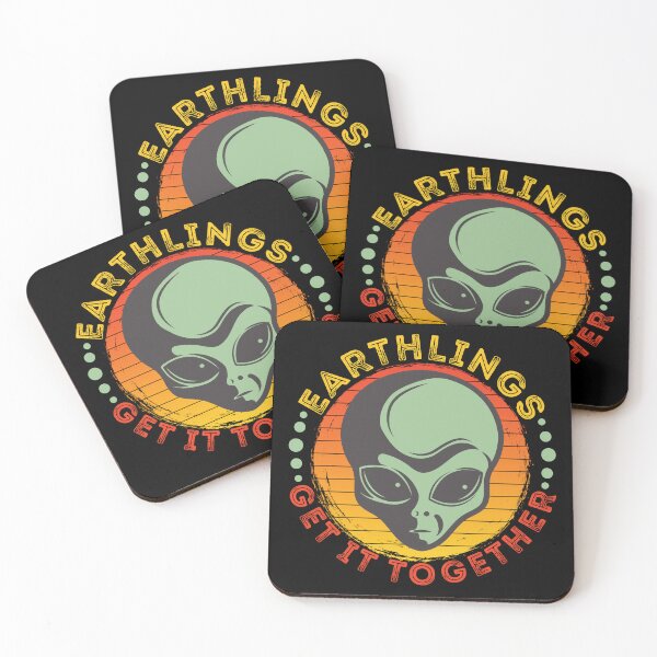 Item preview, Funny UFO Outer Space Aliens Earthlings Get It Together designed and sold by CharJens.