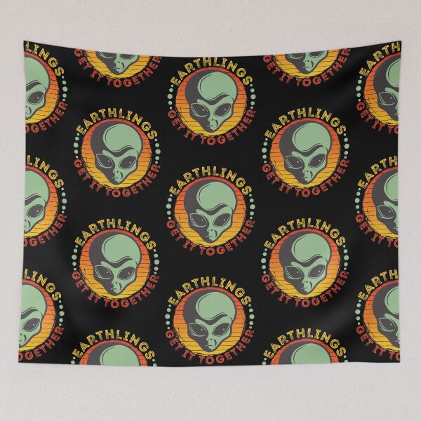 Item preview, Funny UFO Outer Space Aliens Earthlings Get It Together designed and sold by CharJens.