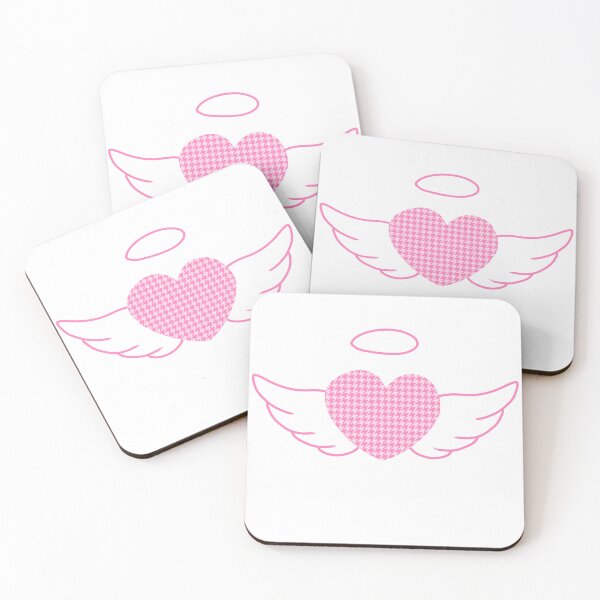 Item preview, Pink Houndstooth angel heart (Girlblogger) designed and sold by Becky-Marie.