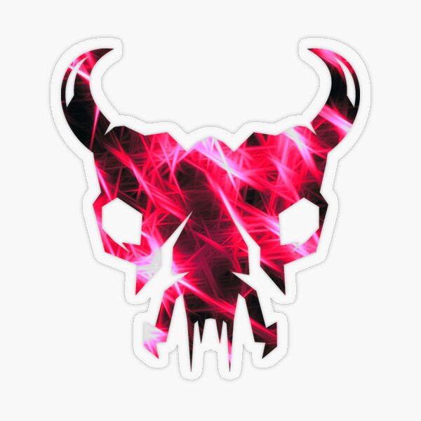 Pink Fire Shard Animal Skull Transparent Sticker