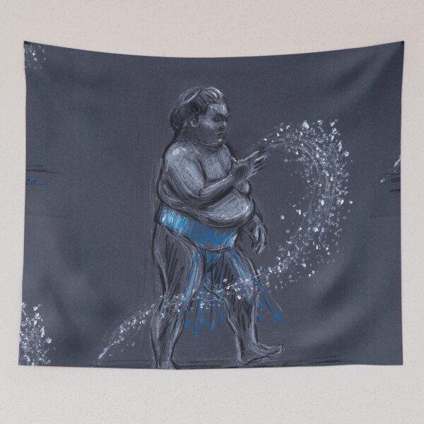 Artikelvorschau, Sumo #25 - Shubatsu - Sumo-Wrestler-Zeichnung auf Papier entworfen und verkauft von Rebecca Rees.