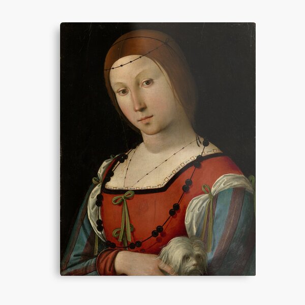 Aperçu de l'œuvre Portrait d'une dame avec un petit chien (1505) - Lorenzo Costa créée et vendue par SALON DES ARTS.
