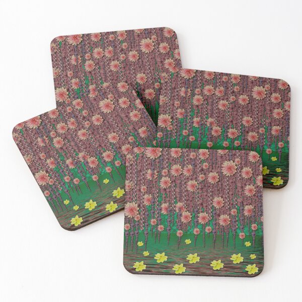 Item preview, floral vines over lotus pond in meditative tropical style designed and sold by Pepita Selles.