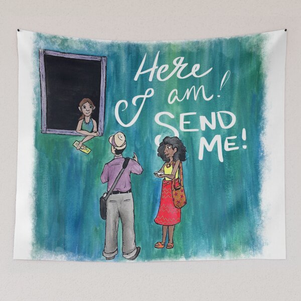 Item preview, NWT Isaiah 6:8 Watercolor Painting Design designed and sold by DinoEndeavors.