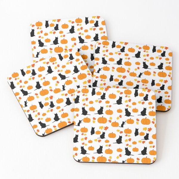 Item preview, Black Cats, Pumpkins, and Fall Leaves Pattern designed and sold by catladyjoy.